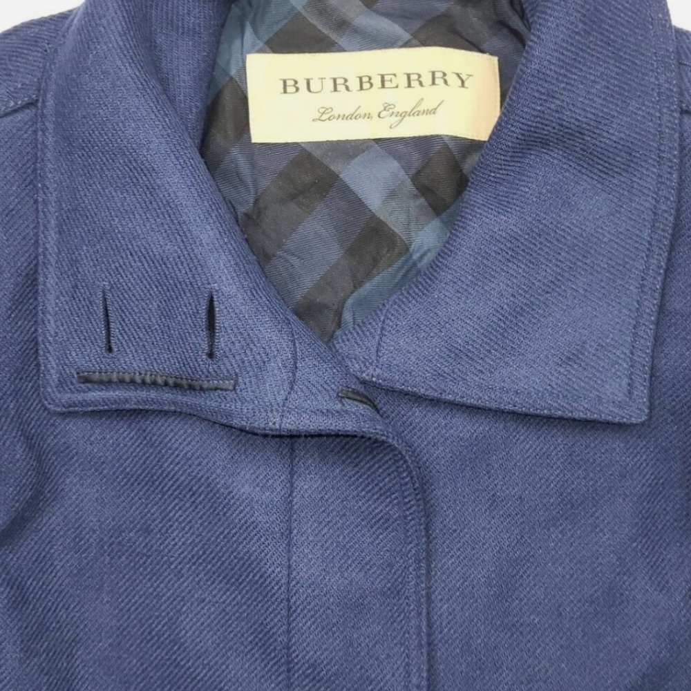 Burberry Navy Wool & Cashmere Coat -Size 38 or 4 - Picture 8 of 14